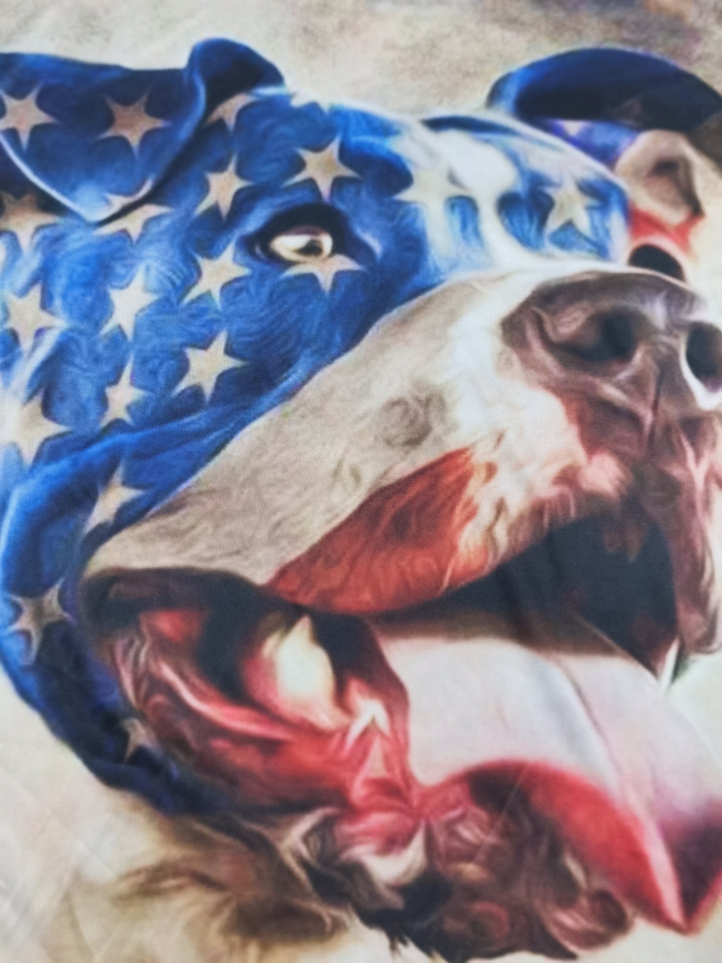 Dog And American Flag Theme, Men's Novelty T-shirt, Trendy Vintage Tees For Summer